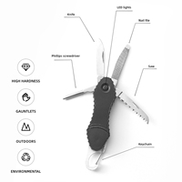 Outil multifonction 6 en 1, couteau pliant EDC, tournevis, porte-clés, outil de camping pour le camping en plein air, la randonnée et l'utilisation à domicile