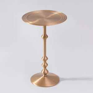 Table basse ronde moderne pour le salon Style métal et panneau multicolore d'Inde - Product Image 1