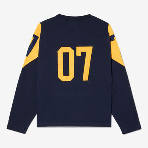 2026 Bestselling High Quality Custom Men's Winter Solid Long Sleeve Navy Blue 100% Cotton Fleece Breathable Sweatshirt Wholesale - Product Image 2