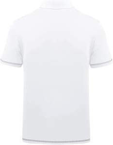 Polo para hombre blanco 100% algodón ajustado de alta calidad con estampado bordado personalizado al por mayor - Product Image 6