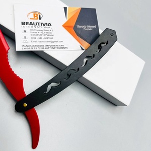 Vente en gros LOGO personnalisé rasoir turc en acier inoxydable de haute qualité conception de moustache rasoir de barbier droit - Product Image 5