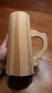 MULTIUSO HECHO A MANO COLOR MADERA NATURAL VIKING BEBER Taza de madera para cerveza Té Café en restaurantes y hogar Navidad - Product Image 2
