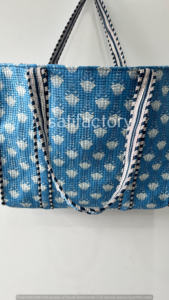 Bolso grande de algodón acolchado con cierre abierto para compras de comestibles, regalo de viaje para ella - Product Image 2