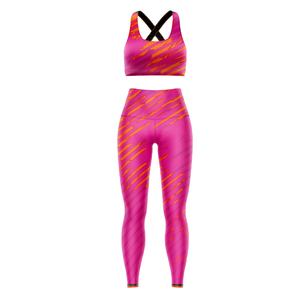 Private Label OEM Workout Clothing Fitness Wear Crop Top Women <b>Tights</b> Sublimation Custom Printed Sports Bra and Yoga Leggings - Product Image 3