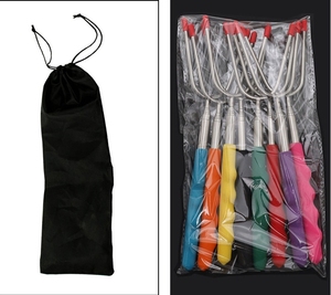 Ensemble de brochettes de barbecue extensibles en acier inoxydable à prise en main facile et à prix compétitif avec sac de rangement - Product Image 5