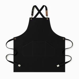 ผ้ากันเปื้อนเชฟสำหรับร้านอาหารราคาส่ง พร้อมกระเป๋า รับสกรีนโลโก้ - Product Image 2