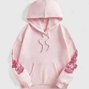 <b>Women's</b> Graphic Print <b>Hoodie</b> with Kangaroo Pocket 100% Cotton Thermal Sweatshirt Winter Season <b>Slogan</b> Graphic Print Front Logo - Product Image 4