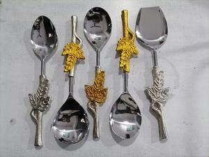 Juego de cubiertos de metal de alta calidad con asas de resina Juego de cubiertos reales para restaurante o vajilla de boda Cuchara - Product Image 6