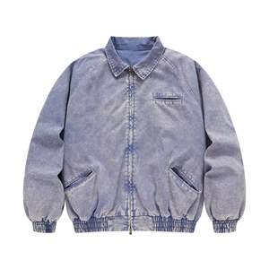 Streetwear décontracté personnalisé OEM manteaux de la veste vintage en jean pour hommes veste denim personnalisée avec lavage à la pierre pour hommes - Product Image 3