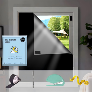 Rideaux occultants portables pouvant être coupés à 100% stores occultants pour bébé pépinière ou voyage-Noir - Product Image 2