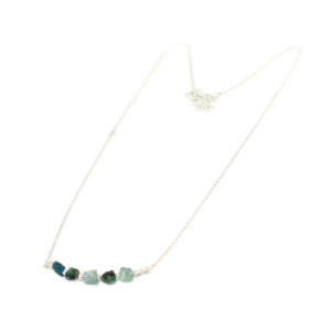 Collar de Cadena Plateada con Piedras Preciosas Naturales en Bruto, Estilo Clásico, Cristal Curativo, Joyería para Mujer, Venta al por Mayor - Product Image 2