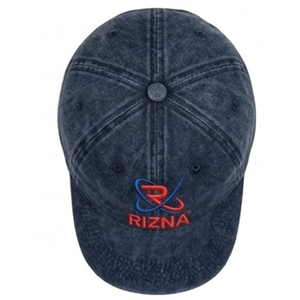 Gorra de Béisbol RIZNA Vintage Deportiva de Sarga Vaquera, 6 Paneles, Ajustable, Unisex, Casual, con Logotipo Bordado en el Panel Frontal, Azul, de Algodón - Product Image 3