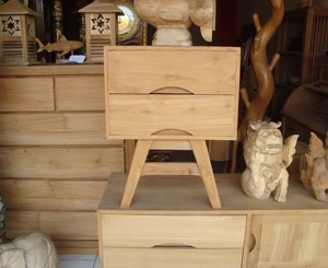 ขาตั้งข้างเตียงลิ้นชักไม้สักสำหรับกลางคืน - Product Image 3