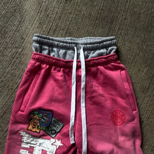 Tendance hommes pantalons pantalons de survêtement amples broderie Patch droite jambe large Baggy pantalon de survêtement éponge française Double taille pantalons de survêtement - Product Image 3