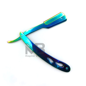 Rasoirs professionnels d'épilation en acier inoxydable de haute durabilité de couleur arc-en-ciel pour rasoir à lame remplaçable à bord tranchant unisexe bas - Product Image 3