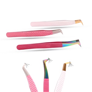 Premium Quality Volume Eyelash Extension Tweezers Angle Curved <b>Individual</b> <b>Lash</b> Makeup Tool Set Hand Made Custom Logo - Product Image 2