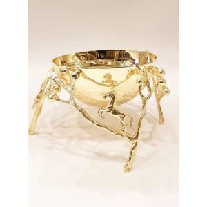 Classic Rose Gold Metal Serving <b>Bowl</b> with Floral Design <b>for</b> Wedding Parties Decorative <b>Desserts</b> & Snacks <b>Dessert</b> Display <b>Bowl</b> - Product Image 2
