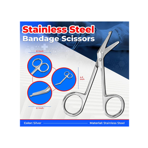 <b>Compact</b> Portable Stainless Steel Bandage Scissors Mini Durable Medical Instrument Manually Powered - Product Image 1
