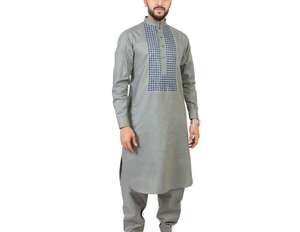 Meilleurs fabricants de vêtements, dernières créations de robes afghanes à motifs unis pour hommes, broderie personnalisée, service OEM ODM pour l'Aïd - Product Image 2