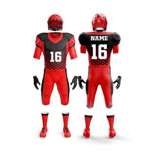 Ensemble d'uniformes de football américain respirant grande taille pour l'été, avec maillot brodé en sergé et short - Product Image 4