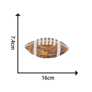 Parche Bordado Termoadhesivo de Tela de Lentejuelas Redondas con Diseño de Balón Deportivo para Gorras, Bolsos y Regalos - Product Image 6