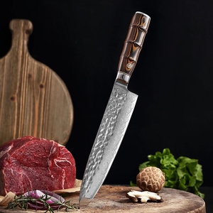 Venta al por mayor pedidos a granel personalizados OEM ODM servicio profesional hecho a mano japonés Damasco acero cocina Chef cuchillo hoja fija - Product Image 6