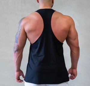 Top de débardeur pour hommes en tissu respirant pour l'entraînement, hauts de gymnastique unis pour les gars, vêtements de sport, vente en gros - Product Image 2