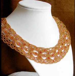 Celestial Echoes, conjunto de encaje con cuentas, collar de bufanda con cuentas occidentales únicas de calidad, bandana con cuentas y flecos - Product Image 2