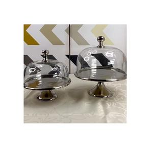 Serveur de gâteau en bois avec couvercle en verre et bouton en bois Serveur de dessert de forme ronde de qualité supérieure au prix le plus bas - Product Image 3