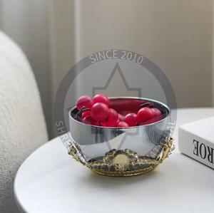 Handmade Modern Luxury Large Gold Metal <b>Bowl</b> Eco-Friendly Stainless Steel Serving Tray <b>for</b> Parties <b>for</b> Salad Chocolate <b>Sugar</b> - Product Image 2