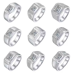 Bold Style Men's 10K Gold Luxury <b>Statement</b> <b>Ring</b> Lab Grown Round Cut Diamond for Wedding Engagement or Anniversary Wear - Product Image 5