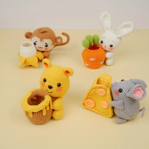 พวงกุญแจถักโครเชต์รูปสัตว์ทำมือน่ารัก Amigurumi พวงกุญแจถักกระเป๋าเป้สะพายหลังรถเสน่ห์ผลิตในเวียดนาม - Product Image 6