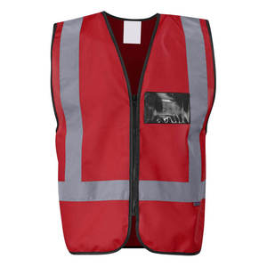 Gilet de sécurité rouge personnalisable avec logo réfléchissant Gilet d'ingénieur en maille sécurisée de la manufacture Gilet de sécurité personnalisé en gros - Product Image 5
