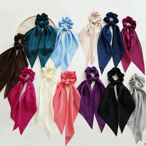 Élastiques à <span class=keywords><strong>cheveux</strong></span> pour femmes avec <span class=keywords><strong>long</strong></span> ruban en forme de nœud, chouchous, attaches pour queue de cheval, accessoires pour femmes, filles et adolescentes - Product Image 2