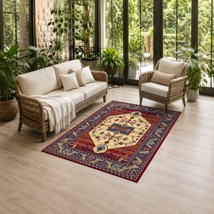 <b>RUGS</b> DEPOT LXDP-0384 Wholesale Red Burgundy Modern Vintage Digital Printed Machine Washable Chenille Area <b>Rug</b> <b>Non</b> <b>Slip</b> - Product Image 6