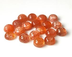 Cabochon de pierre de soleil orange naturelle de qualité supérieure 4mm-8mm pierres précieuses en vrac à dos plat pour la fabrication de bijoux - Product Image 2