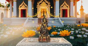 Estatua de Lord Krishna de latón hecha a mano de 22 pulgadas, escultura de ídolo Murli Manohar para regalo de boda y decoración del hogar - Product Image 3