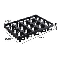 Rak Pot Sukulen Persegi Tebal Ramah Lingkungan Warna Putih Hitam Grosir - 15/20/24/32/48 Lubang, Lubang Drainase untuk Rumah dan Kebun