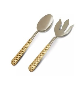 Ensemble de couverts en métal Nouveaux couverts en métal Nouveau dernier serveur de salade dans un nouveau look Serveur de salade en métal avec poignée en laiton pour une utilisation en cuisine - Product Image 1