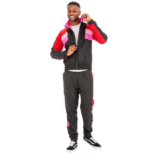 Ensemble pour hommes brodé du fabricant personnalisé Ensemble deux pièces coupe-vent en polyester et nylon avec fermeture éclair Ensemble court pour hommes Survêtement Survêtement - Product Image 4