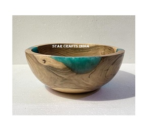 Cuenco de madera y Resina 100% de nuevo diseño para cocina y mesa, cuenco para servir comida, cena, tamaño personalizado, forma redonda, gran oferta - Product Image 3