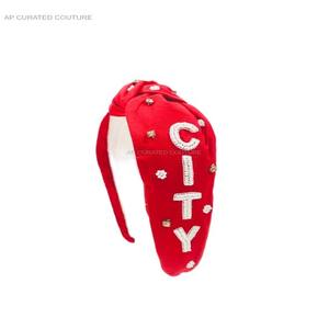 Back to School New Arrival Different Designed Hand Embroidered Top Knotted <b>Headbands</b> Indian Handcrafted Beaded Hair Accessories - Product Image 3