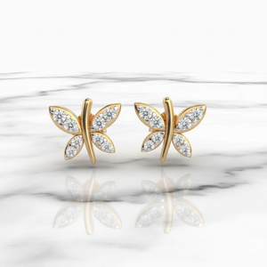 Pendientes de Mariposa Modernos, Recién Llegados, Corte Brillante Redondo, Moissanita, Plata de Ley 925, Lindos y Delicados, para Novia, Boda, Mujer - Product Image 5