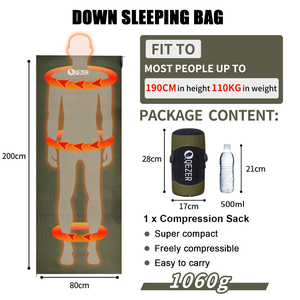 <span class=keywords><strong>Sac</strong></span> <span class=keywords><strong>de</strong></span> <span class=keywords><strong>couchage</strong></span> <span class=keywords><strong>de</strong></span> camping pour adultes <span class=keywords><strong>de</strong></span> type enveloppe en nylon ultra-léger QEZER DUCK <span class=keywords><strong>Down</strong></span> 3 SAISONS Imperméable pour temps froid <span class=keywords><strong>0</strong></span> - Product Image 2
