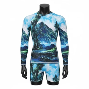 Haut de compression en tissu extensible à séchage rapide pour adultes, imprimé numérique, rash guard, surf, natation, vêtements de sport, entraînement - Product Image 4