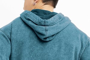 Sweats à capuche délavés à l'acide pour hommes entièrement élégants 100% coton séchage rapide écologique respirant conception de poche de qualité supérieure sur mesure - Product Image 3