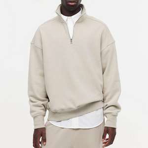 เสื้อสเวตเตอร์ขนแกะมีซิปสำหรับผู้ชายเสื้อสวมหัวปักคอปกตั้งสำหรับฤดูหนาว - Product Image 2