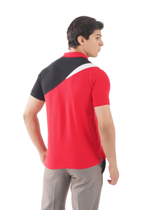 Polo à blocs de couleurs pour hommes, t-shirt à manches courtes avec logo personnalisé, vêtements de sport à panneau contrasté, haut de rue décontracté, polo élégant à coupe étroite - Product Image 3
