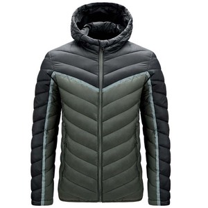 Chaqueta de talla grande para hombre, chaqueta acolchada ligera resistente al agua empaquetable con capucha, color naranja, para primavera y otoño, 2022 - Product Image 3