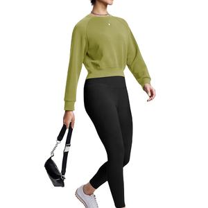 Jersey con estampado personalizado, ropa de calle, Logo bordado, sudadera de cuello redondo, sudadera recortada para Yoga, gimnasio, entrenamiento, sudadera para mujer - Product Image 5